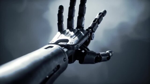 Advanced robotic arm in action showcasing the future of technology and the interaction between humans and machines