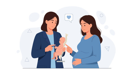Obraz premium Doctor Explains Fetal Development to Pregnant Woman
