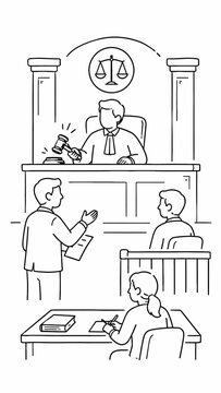 A simulation of a trial situation or formal court process that interactively highlights the role of each law enforcer in the courtroom