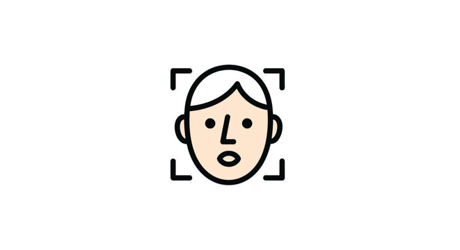 Facial Recognition System Icon Design.