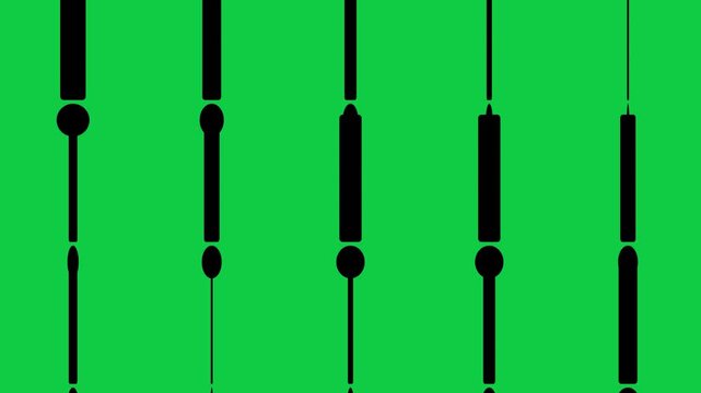 Abstract vertical loading bar animation on green screen, digital progress indicator loop