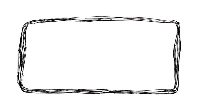Black, hand, drawn, rectangle, animation, sketchy, multiple, line, frame, on, Alpha channel, artistic, doodle, border, motion, graphic, creative, design, element, for, title.