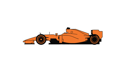 Naklejka premium Orange Racing Car Side View.