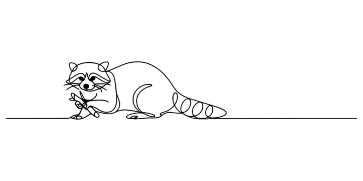 Image of a weasel with a continuous line