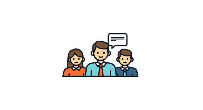 Three people talking to each other.
