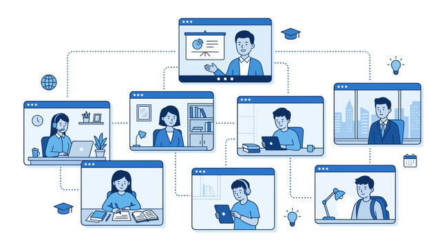 People Working on Computers Illustration.