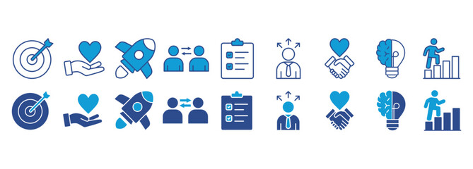 Fototapeta premium Shape the future icon set vector illustration planning process. with symbols and keywords