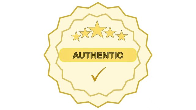 Fake Paid and Authentic Seals Shields and Badges with Icons Minimal Overlay Animation