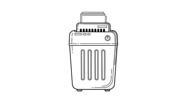 Illustration of a paper shredder machine.