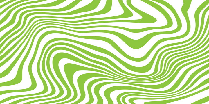Abstract light green and white wavy lines background. Vector illustration