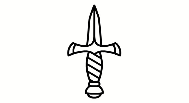 Vector icon of a classic dagger or stiletto weapon