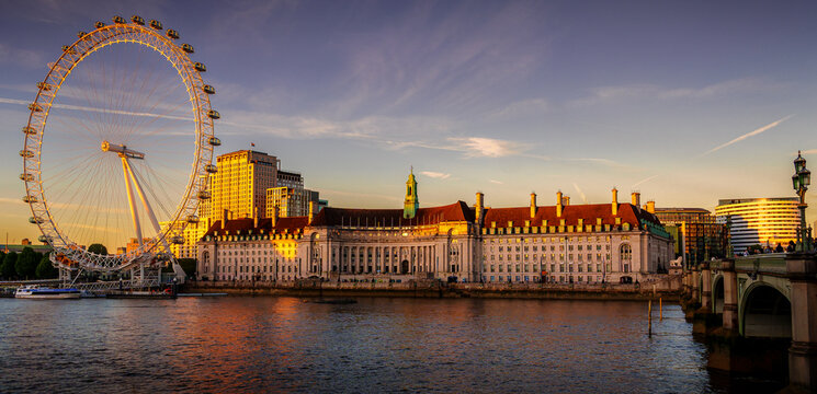 Iconic London Eye at Golden Hour