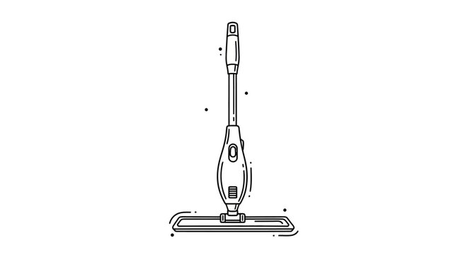 Modern upright vacuum cleaner with floor brush attachment.