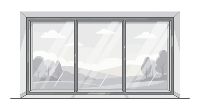 Large Triple Sliding Glass Window.