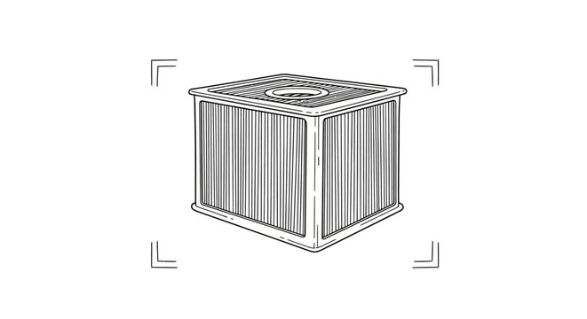 Wooden crate with vertical slats and circular opening.