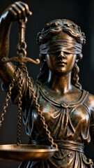 Obraz premium Bronze Statue of Lady Justice with Scales