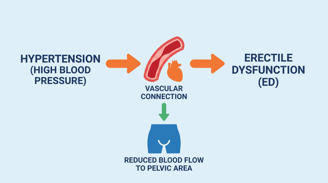 Hypertension and Erectile Dysfunction Vascular Connection Diagram