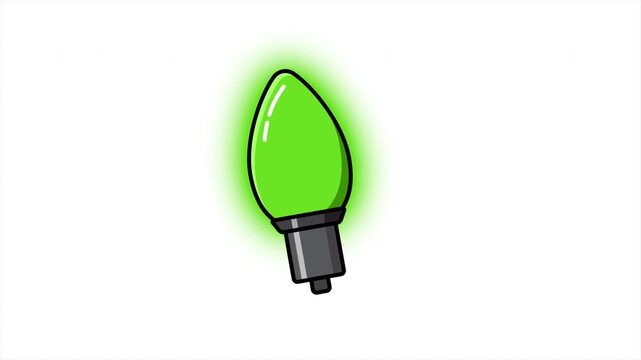 Modern bulb animation. Colorful light bulb. Colorful light for decoration. Cartoon light bulb. Holiday ornaments. 4K animation