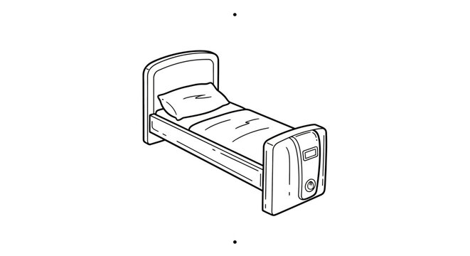 Simple single bed with headboard and footboard design.