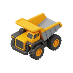 Fototapeta premium Yellow toy dump truck vehicle 7.