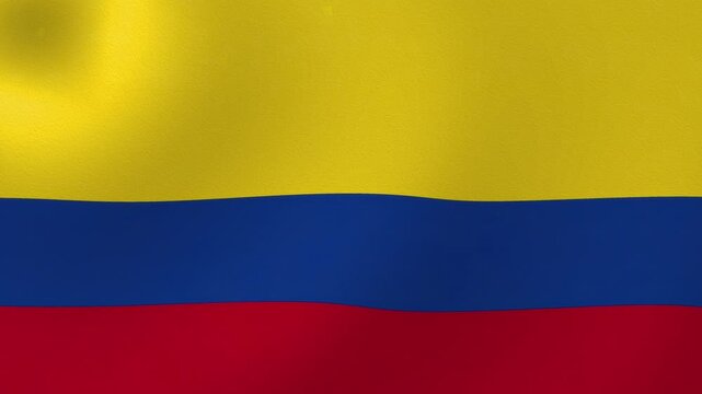 Realistic 3D animated waving flag of Colombia, high-quality digital motion graphic of the smooth Colombian national banner fluttering in the wind, perfect for patriotic projects, South American herita