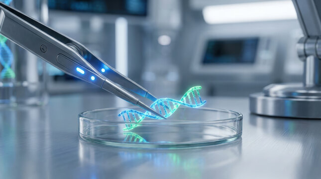 Personalized medicine advances with genomics research showing DNA manipulation in lab setting for innovative healthcare solutions