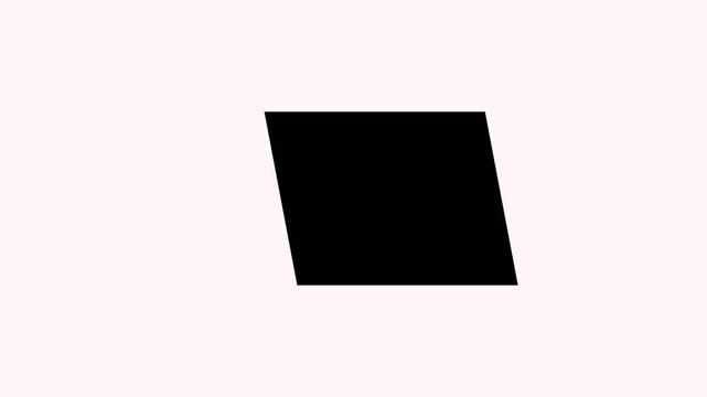 Black square shape transforms into parallelogram then back to square.