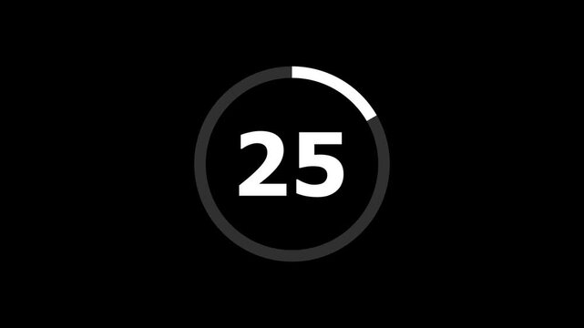A 30 second countdown timer animated in a circle on a black background.