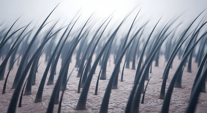 Close up of hair follicles on skin surface