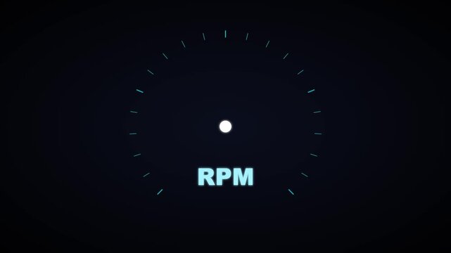 Digital rpm gauge dashboard interface for automotive performance monitoring animation