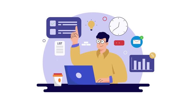 Vector illustration concept multitasking for landing page animation