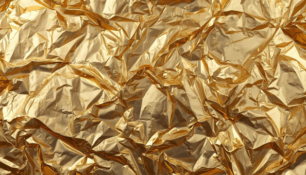 Antique Gold Metallic Foil Crinkled Shimmer Luxury Texture Banner