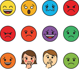 Fototapeta premium Orange emoticon showing a nervous smile for social media communication
