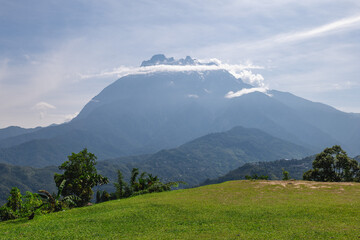 Fototapeta premium Scenery of Mount Kinabalu, the highest mountain in Borneo and Malaysia.