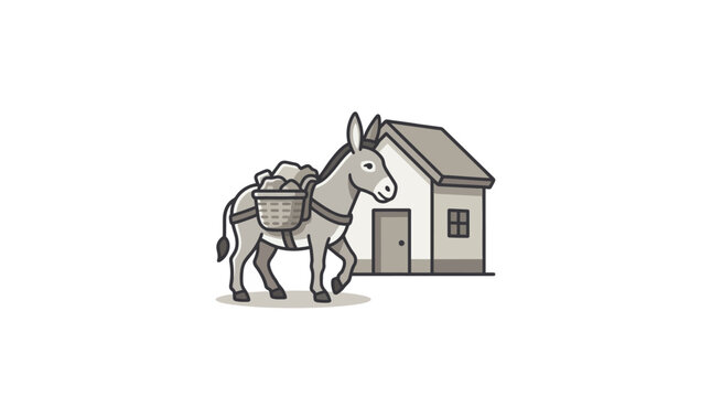 Donkey with a large load.