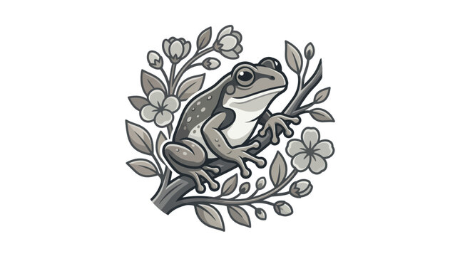 Detailed illustration of a sitting frog.