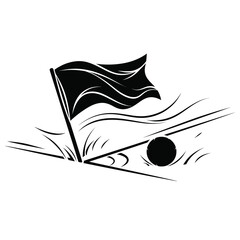 Soccer corner kick vector illustration with corner flag and ball © Amena