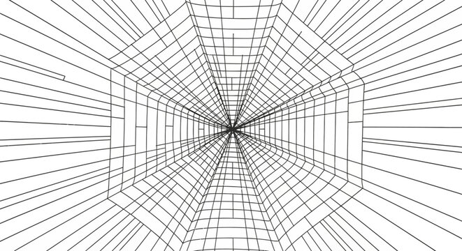 Abstract Black Lines Radiating from a Corner on White Background - Minimalist Geometric Pattern