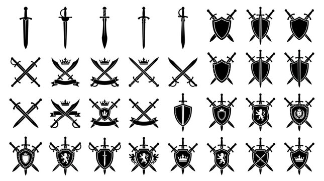 silhouette of sword and display place