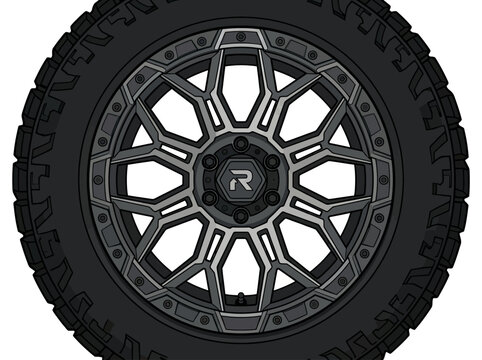 adventure off road tire vector illustration