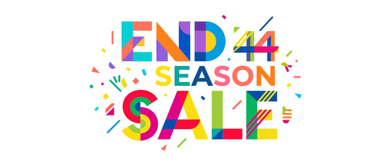Fototapeta premium Colorful Geometric End Season Sale Typography Banner for Shopping Promotion
