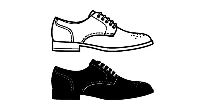 Minimal black silhouette icon, simple flat vector, bold black shape, no, no shading black and white vector illustration of a classic mens leather dress shoe on a, flat icon style