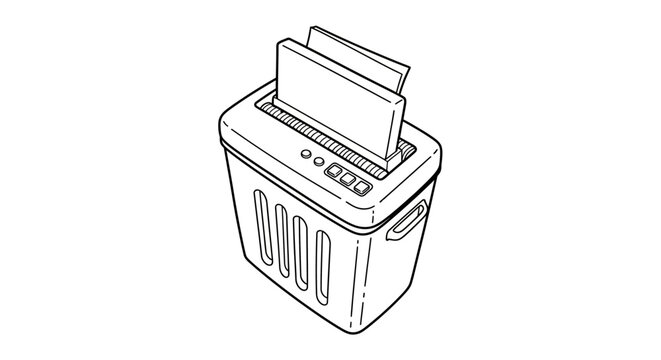 Modern office paper shredder machine illustration.