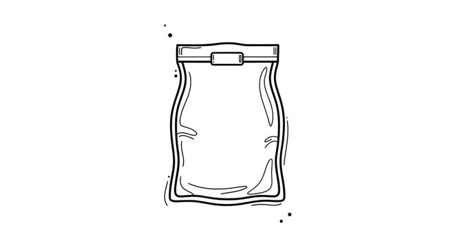 Illustration of a sealed plastic bag with zipper.