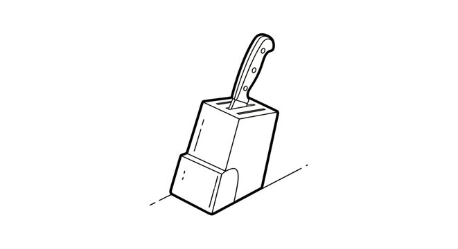 Wooden pencil sharpener with pencil inserted.