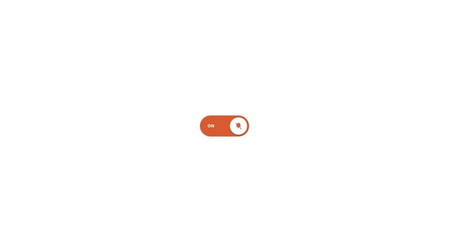 Minimalist orange toggle switch button isolated on a clean white background.