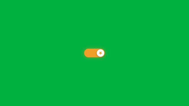 Minimalist toggle switch button icon on a solid green background.