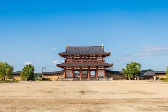The Suzaku Gate of the Heijo Kyo, UNESCO site in Nara, Japan. Translation: The Suzaku Gate