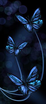 Blue Butterfly Glow Background