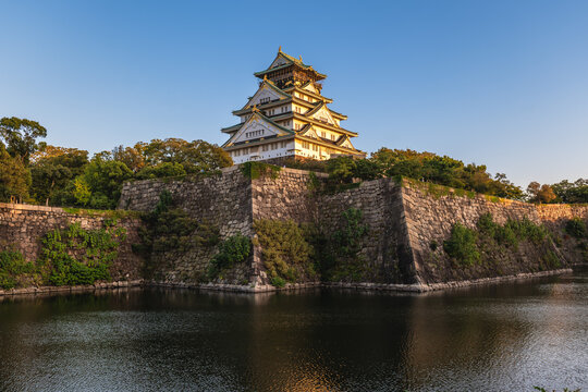 Main keep, Tenshu, of Osaka Castle at osaka city, japan